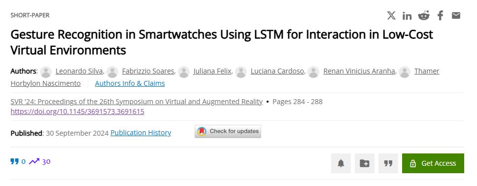 Reconhecimento de Gestos em Smartwatches Usando LSTM para Interação em Ambientes Virtuais